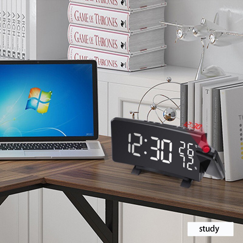 ♕s.Digital & Analog-Digital Clocks USB Digital Alarm Clock Electronic Projection With Thermometer Clock