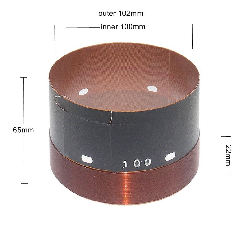 100mm højttaler bashøjttaler stemmespole 1600w max 18 tommer subwoofer bas reparationsdele med ydre 2 lag kobbertråd glasfiberformer