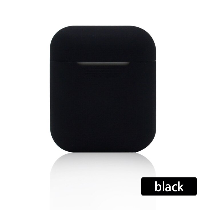 Soft Silicone Case Earphones for Apple Airpods case Bluetooth Wireless Earphone Protective Cover Box for Air Pods Ear Pods Bag: black