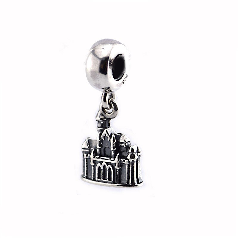 100% 925 Sterling Silver Crown Elephant Heart Shaped Rabbit Castle Tower Women Charm DIY Dangle: 2338