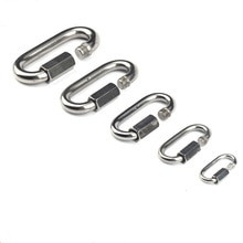 Stainless Steel Screw Lock Climbing Gear Carabiner Quick Links Safety Snap Hook Chain Connecting Ring Carabiner Chain Buckle