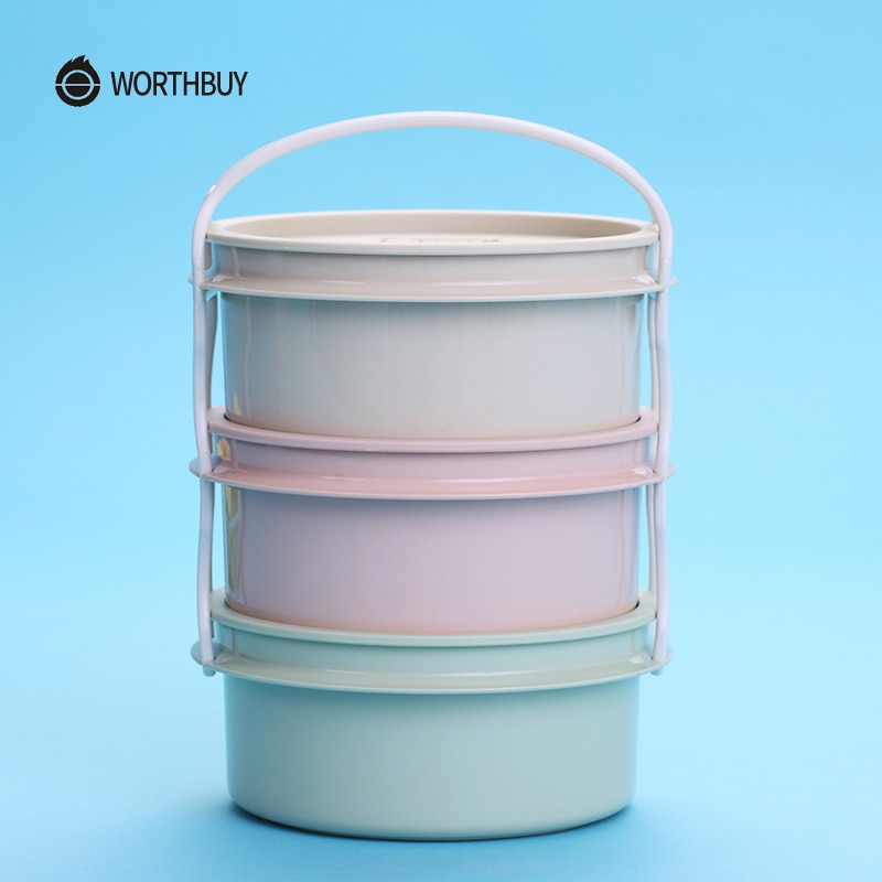 WORTHBUY Portable Microwave Lunch Box Japanese Plastic Bento Lunch Box For Kids School Bento Box Food Storage Container Box