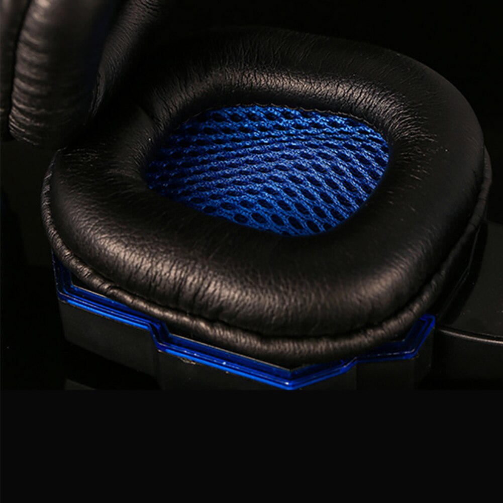 Wired Headset LED Light Soft Ear Muff Adjustable Over-ear PC Notebook Gaming Wired Headset