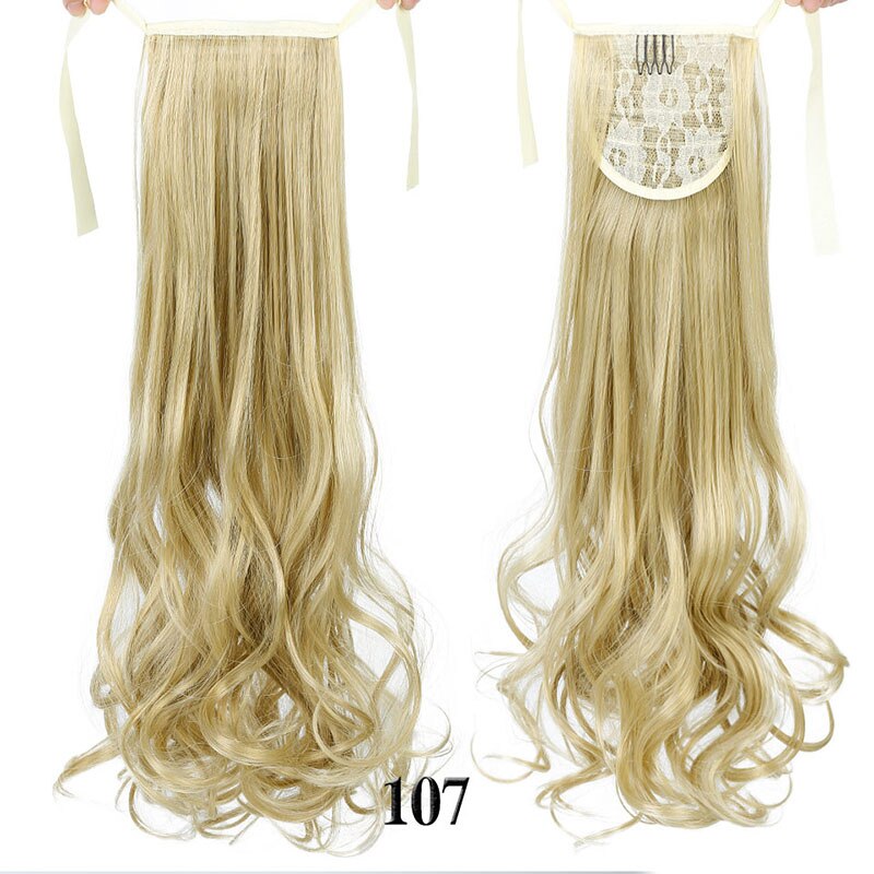 Difei krøllet stil hestehale frisurer frisurer kvinder lange bølgede syntetiske hestehale klips i hair extensions: 107 / 22 inches