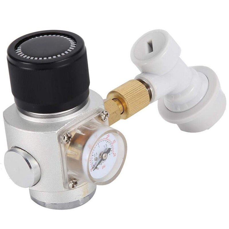 CO2 Mini Gas Regulator, Mini Homebrew Disconnect Wine Making Kegging Tools, Durable Aluminum Gas Regulators, with Gas Ball Lock