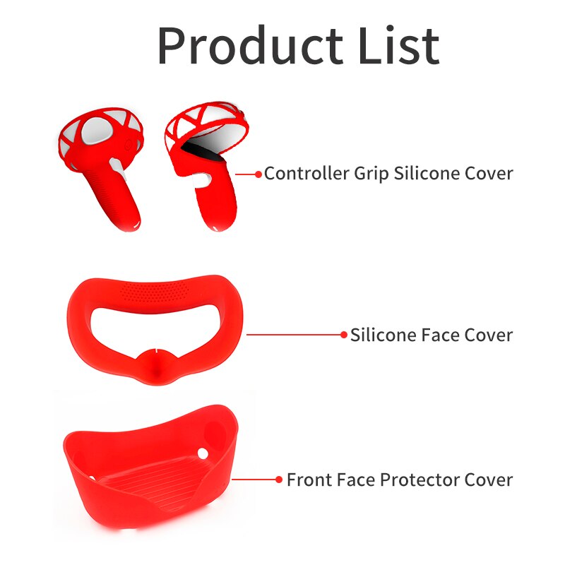 VR Protective Cover Set For Oculus Quest 2 Touch Handle Cover Strap For Oculus Quest 2 Accessories Face Pad Silicone Case