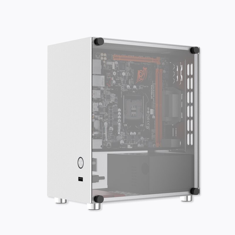 Mini ITX Gaming Computer Fall Aluminium Desktop PC Fall Gehärtetes Glas Leere Chassis Unterstützung SFX/SFX-L Power