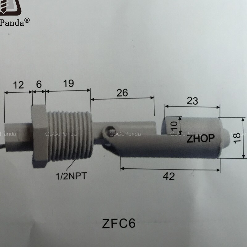 1PC ZFC6 Anti-Corrosion 1/2NPT Liquid Water Level Sensor Side Mount Float Switch Safe 110V