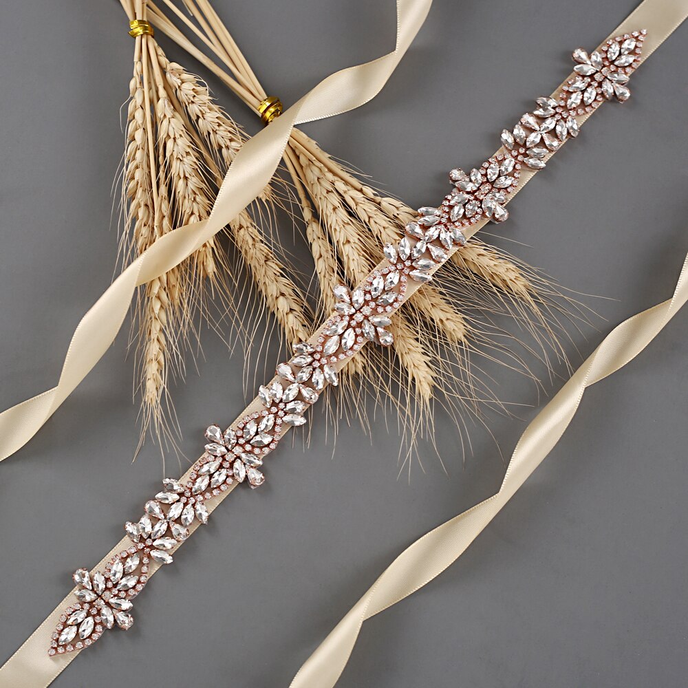 TRiXY S429 różbyć winnym złoto dżetów pas pas ślubny diament szarfa pasek robić sukni ślubnej kość słoniowa aplikacja ślubna na akcesoria ślubne