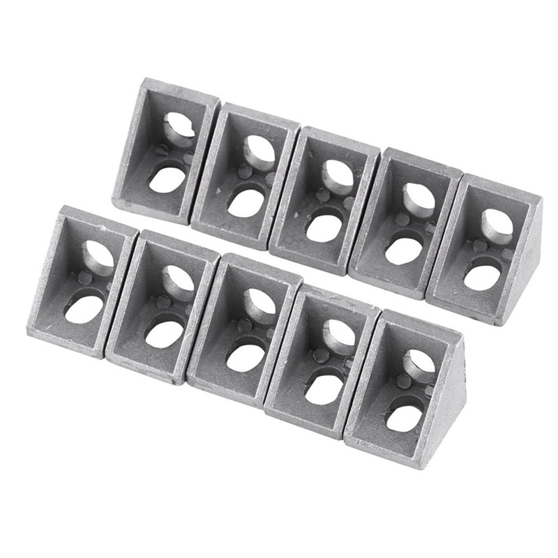 10 Pcs Aluminum Corner Bracket, L Shape Right Angle Joint Bracket Fastener Home Hardware for 20mm Aluminum Extrusion (20m