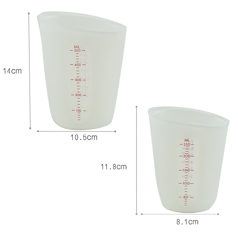 250Ml/500Ml Siliconen Maatbeker Keuken Meetinstrumenten Boter Maatregel Cup Flexibele Siliconen Cup Voor Bakken Koken tool