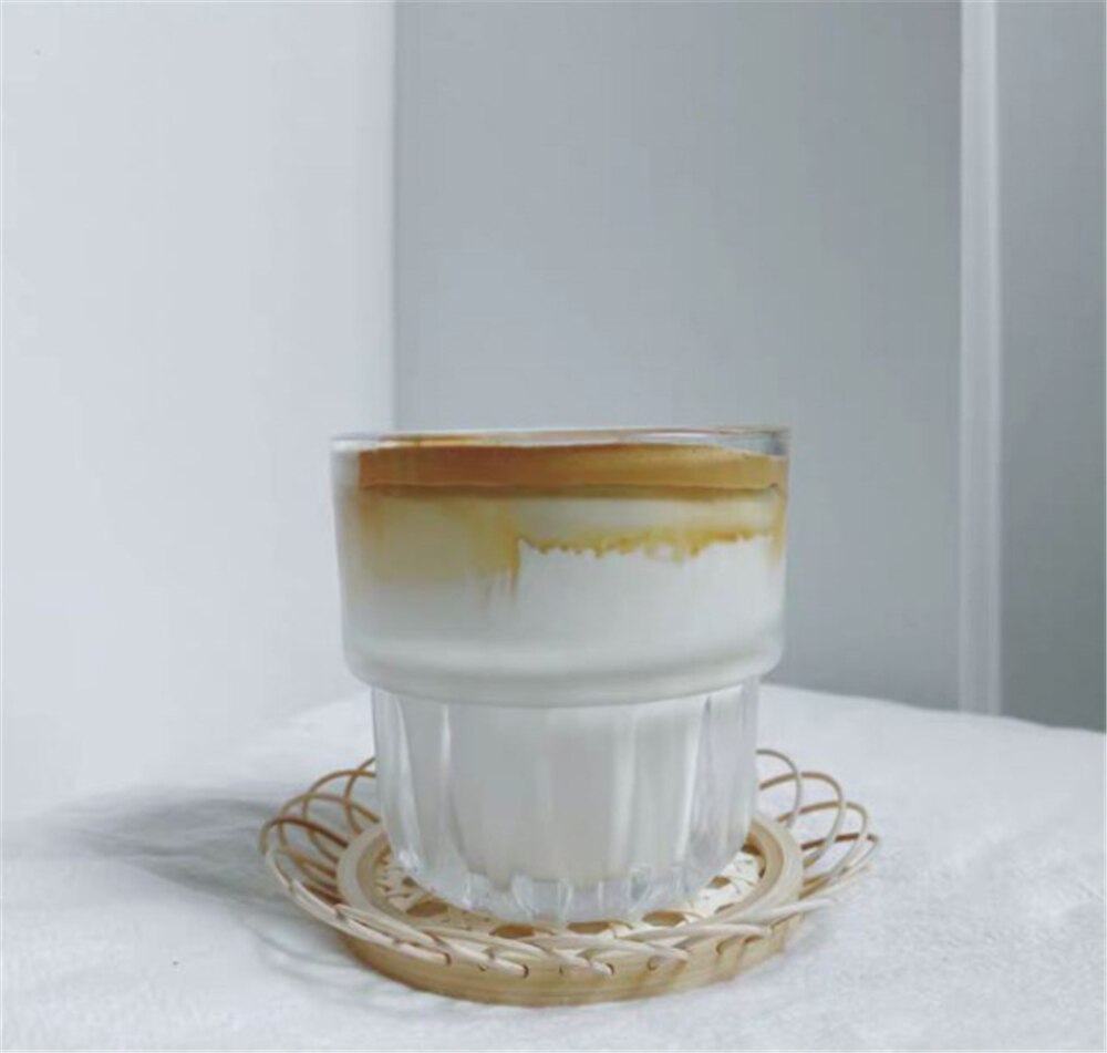Kjendis kafé glass kaffekopp liten is latte glass gjennomsiktig enkel melk frokost kopp familie juice kopp