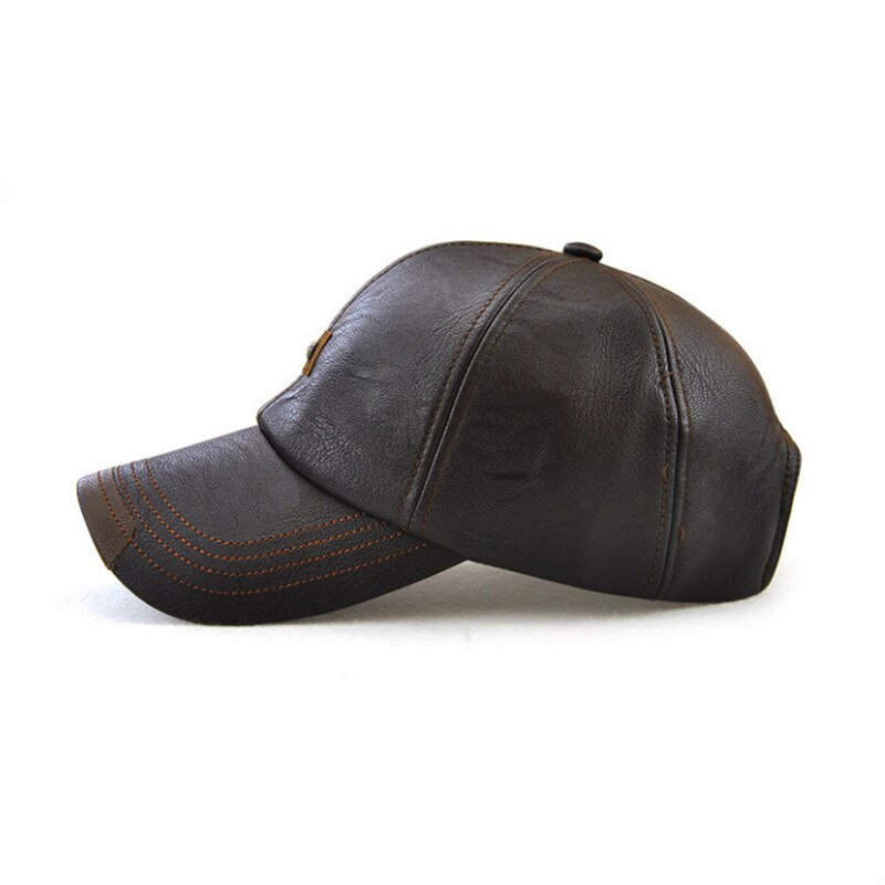 Volwassen Mode Lederen Hoed Mannen Lederen Baseball Cap Verstelbare Baseball Hoed Mode Leer Leisure Hoeden B-9377