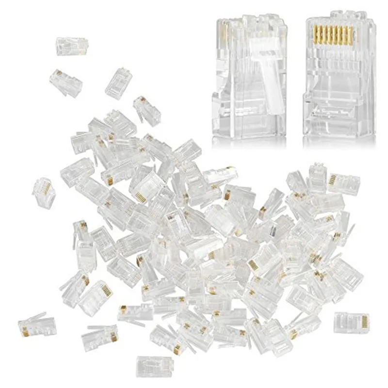 Kit d'outils de pince à sertir de câble réseau 3 en 1, avec 10 connecteurs de câble réseau RJ45 8P8C pour réparation de testeur de câble Cat5/5e Cat6