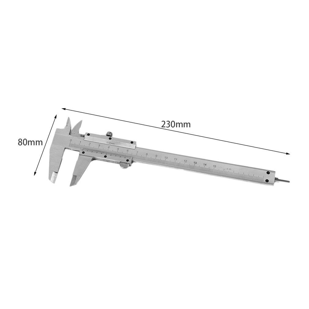 Calibrador Vernier práctico de 6 ", 0-150mm/0,02mm, calibre de acero al carbono de Metal, micrómetro, herramientas de medición para el