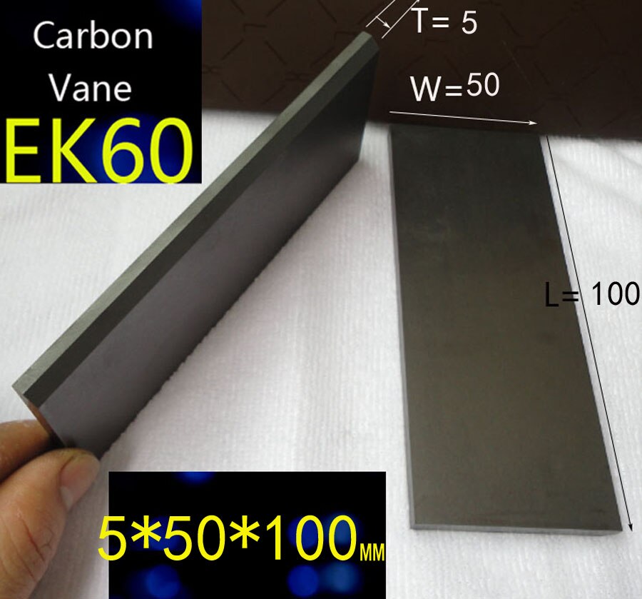 100*50*5 MM vacuümpomp carbon schoepen graphite vane, carbon plaat carbon vane5X50X100mm