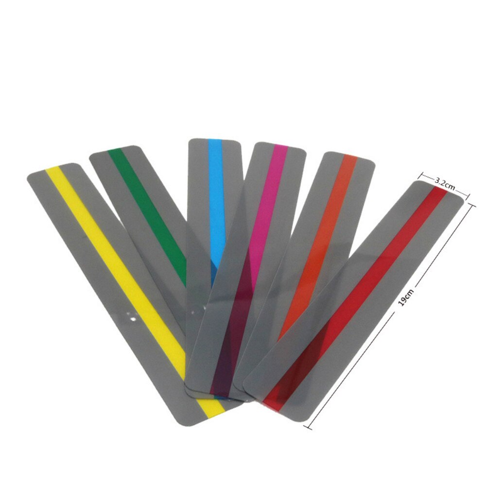 6pcs Reading Guide Highlighter Strips Colored Overlays Colorful Bookmarks Tracking Rulers Helps With Dyslexia For Kids Teacher