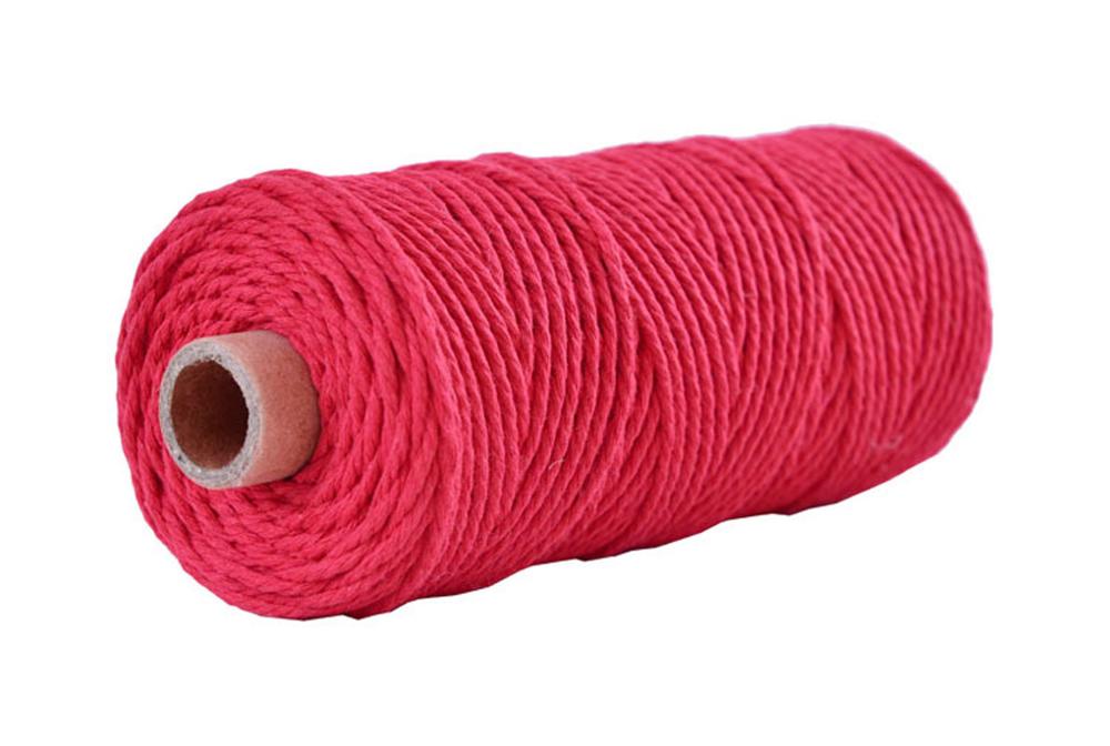 2mm diy knutsel macramé touw touw kleurrijk katoenen gedraaid koord 100 meter: Rood