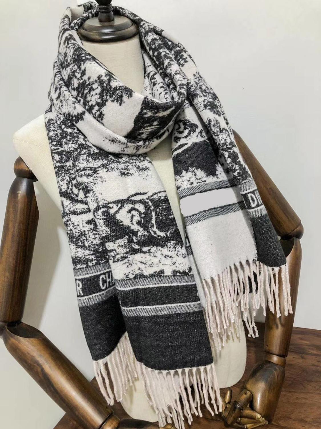 Damer jenter dyreskog trykt kashmir varm vinteromslag skjerf sjal poncho kvinnelig pashmina skjerf