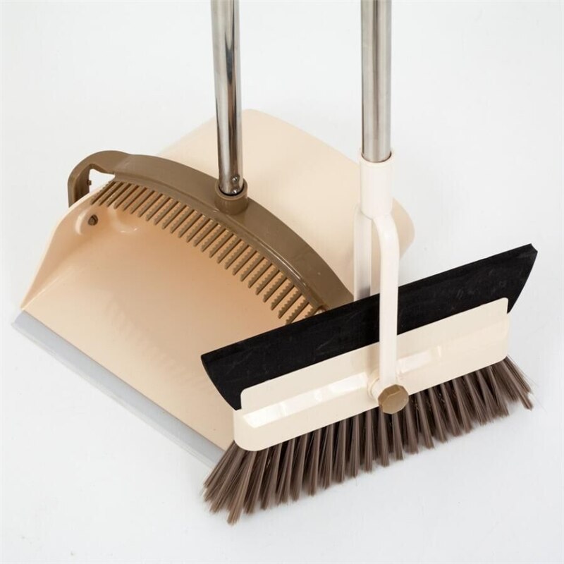 Opvouwbare bezem en wisser set, zachte, draaibare bezem, stofvrije borstel, multifunctionele stoffer en blik, huishoudelijk veeggereedschap 2- -in- -1: 4