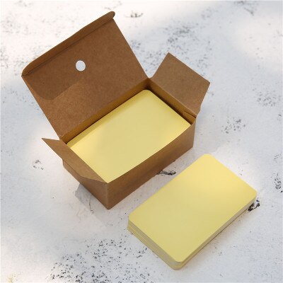 100 Sheets/Box Paper Message Card Blank Handwritten Memo Notecards Greeting Blessing Thank You Postcard Kids Toy Collection: yellow