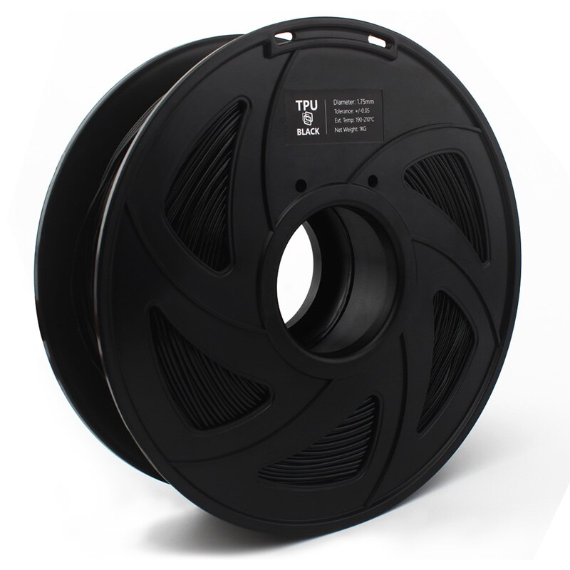 CREOZONE Flexible 3D Printer Filament TPU Flex Plastic for 3D Printer 1.75mm 1KG 3D Printing Materials: Black