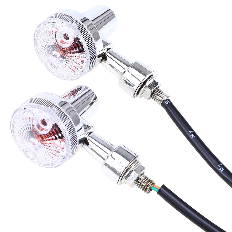 POSSBAY-clignotant clignotant moto Chrome | Indicateur lumineux café Racer, lampe ambre pour Honda Yamaha Suzuki Harley