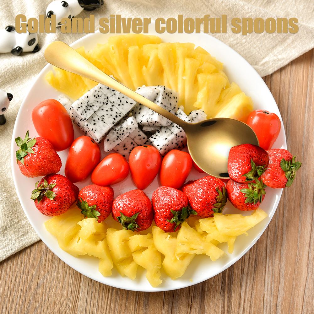 2PCS Salad Spoon And Fork Stainless Steel Cutlery Set Salad Serving Spoon Flatware Kitchen Dining Bar Utensils Unique Spoons