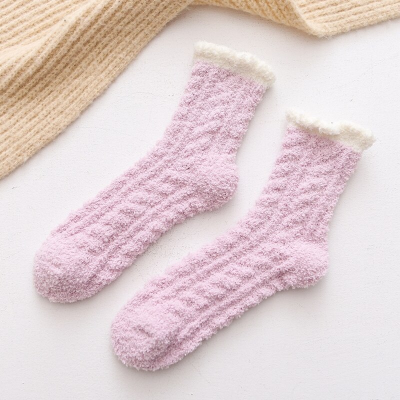 Winter Women Socks Cozy Cashmere Warm Sleep Socks Floor Home Fluffy Girl Socks Coral Velvet Feet Fall Warmer Christmas: 5