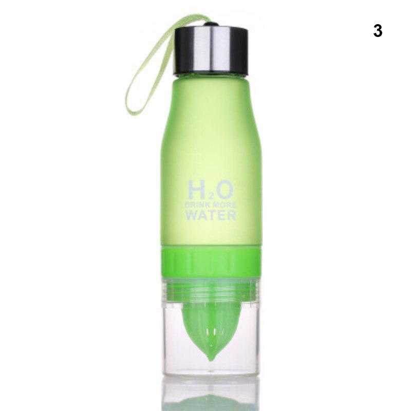 650ml Infuser Water Bottle plastic Fruit infusion Kids Drink Outdoor Sports bottle Juice lemon Portable Kettle Xmas .: Green