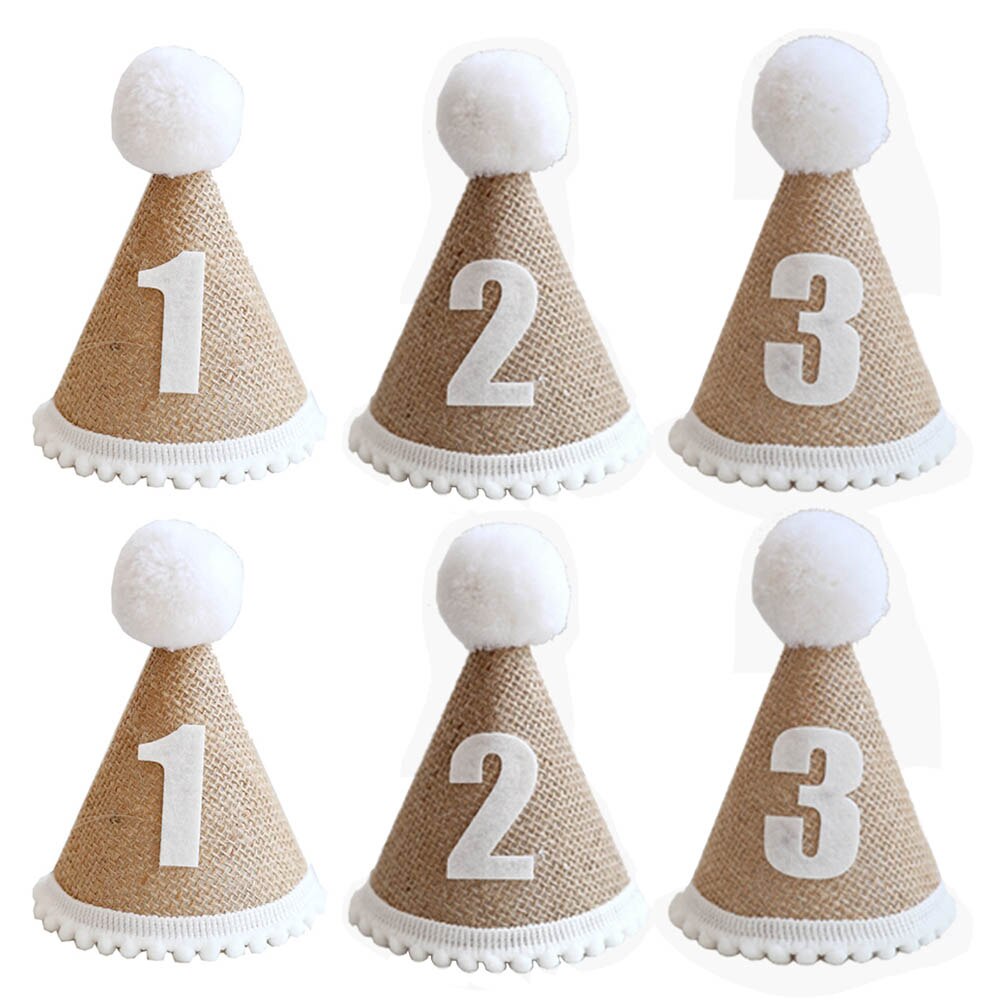 Gorros decorativos de cumpleaños para niños, 6 piezas, sombrero para de cumpleaños