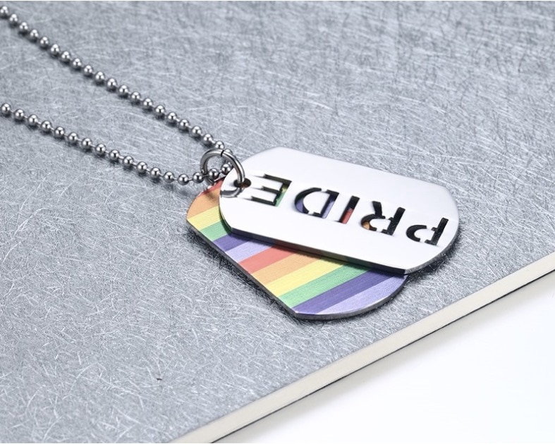 Titan stahl Homosexuell Liebhaber LGBT anhänger Schmuck halskette Regenbogen Stolz zubehör Lesben
