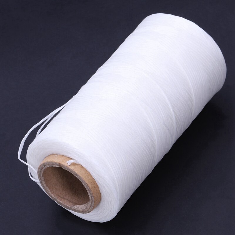 2 rollos de hilo de cera encerado para costura de cuero, 260M, 150D, 1MM, hilo de aguja de mano para manualidades DIY, blanco y naranja,