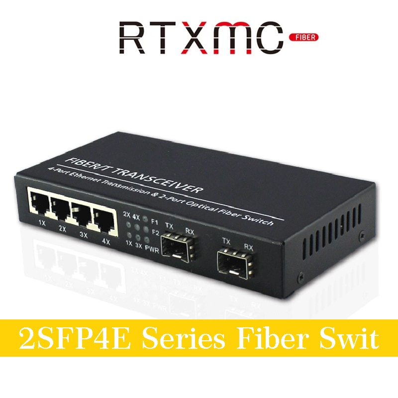 4 Port 10/100/1000M Gigabit Ethernet Switch Ethernet Fiber Optical Media Converter 4RJ45&amp;2*SFP fiber