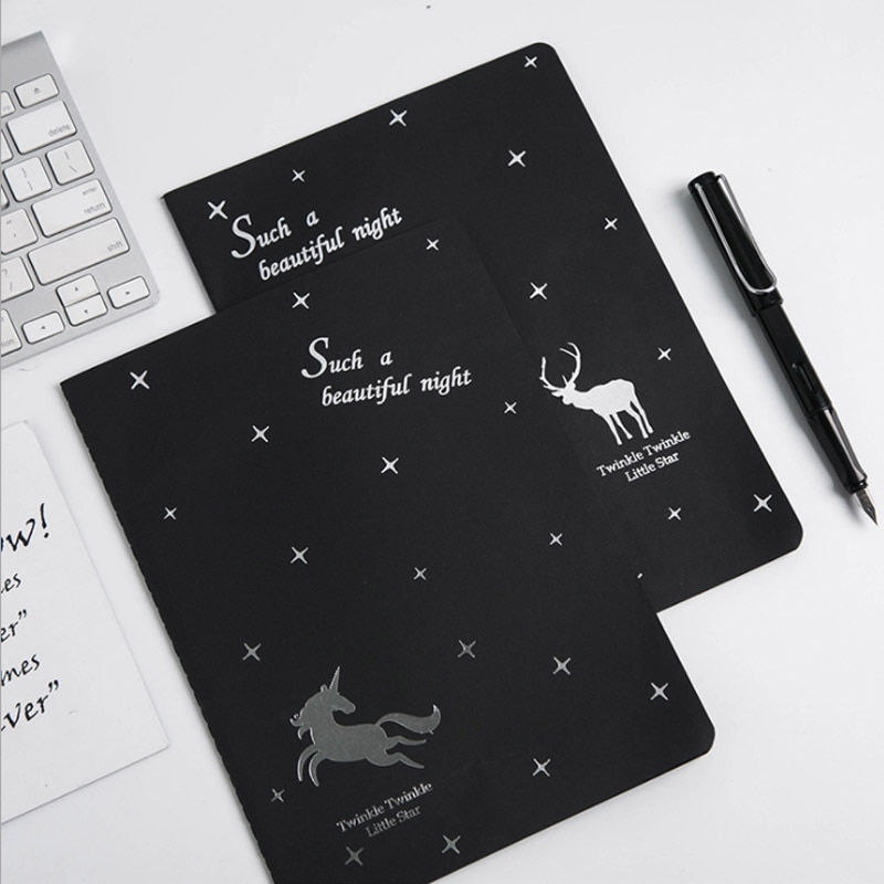 Blank Black Paper Sketch Book Notebook Black Inner Page Book Painting Drawing DIY Graffiti Paper School Art Supplies