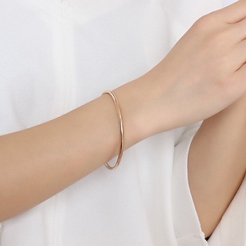 Hoge Gepolijst Simple Bangle Voor Vrouwen Rvs Handgemaakte Sieraden Verjaardagscadeaus