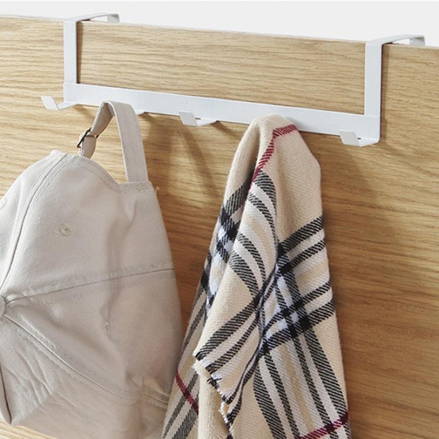 Practical Wrought Iron Door Hook with 5 Hook Save Space Cloth Hanger Door Wall Hanger Home Storage Supplies Hook Behind Door