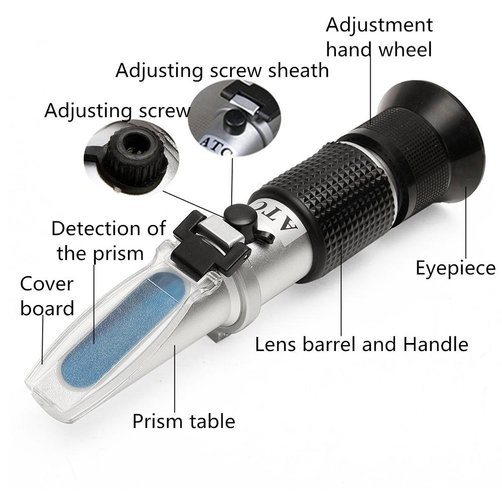 4 in 1 ATC Refractometer Antifreeze Coolant Tester Engine Fluid Propylene Ethylene Glycol Detector Car Clean Battery Test