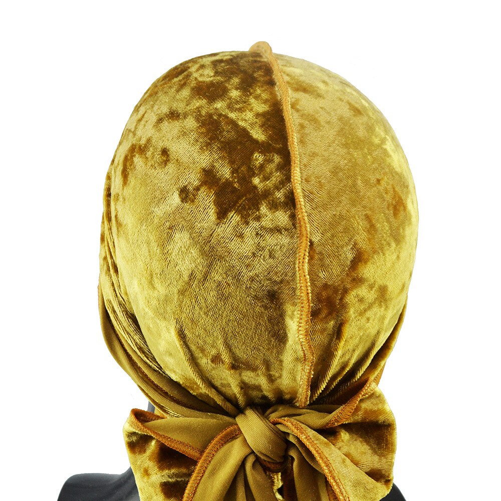 Velours Durag Pour Hommes Pirate Chapeaux Respirant Hiver Flanelle Longue Queue Chapeau de Danse de Rue Casque D&#39;équitation Fond Chapeau Hip-Hop Du chiffon