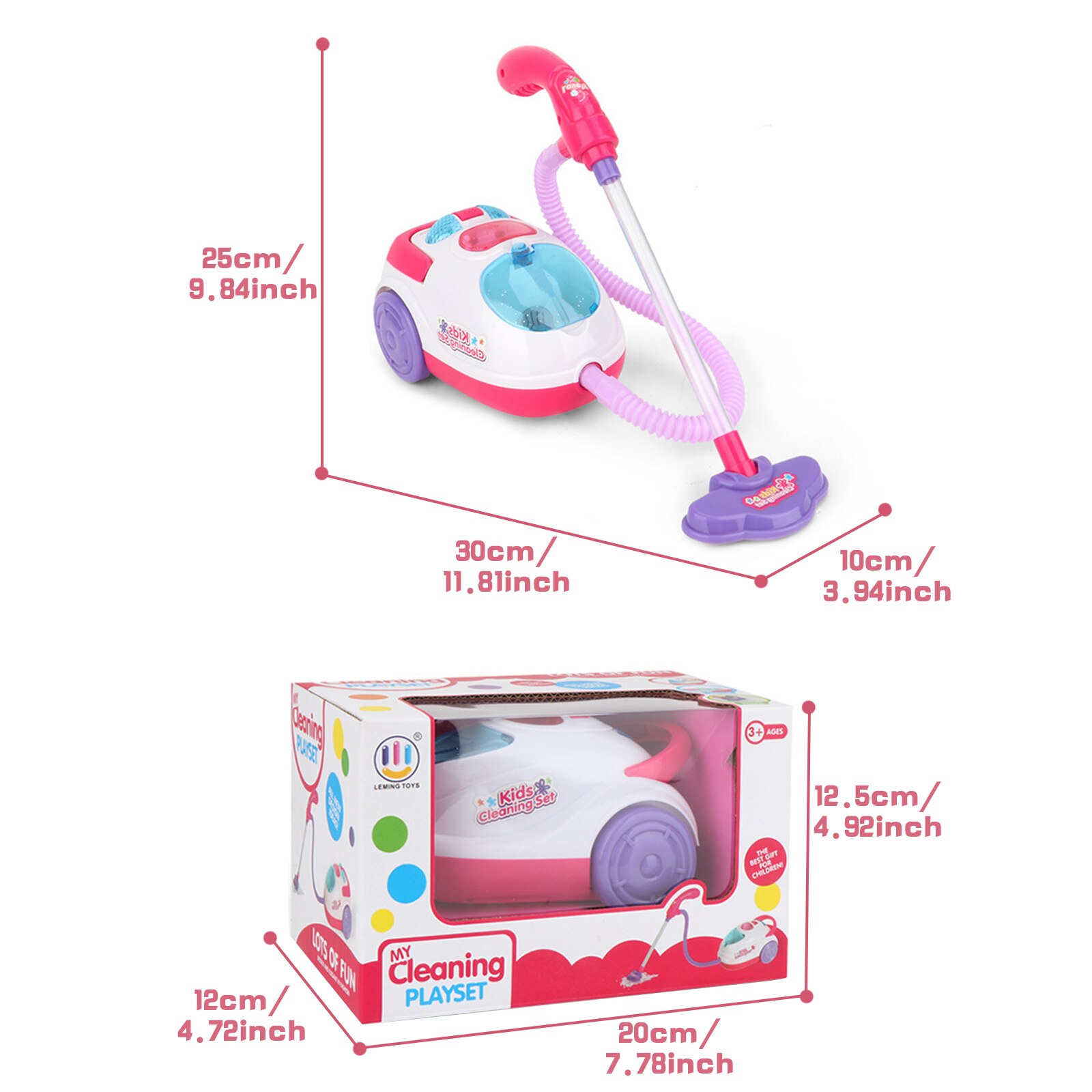 Children Simulation Mini Vacuum Cleaner Toy with Sound Light Pretend Role Play Games Toys Playset Best for Kids Boys Girls: B