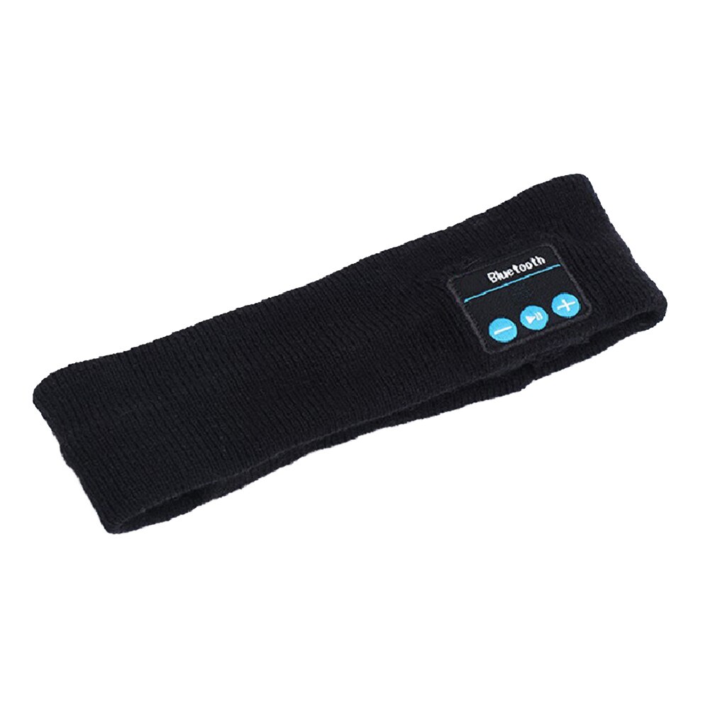 Unisex Wireless Bluetooth Music Phone Power Display Yoga Running Elastic Sport Sweatband Breathable Headband оголовье: Black