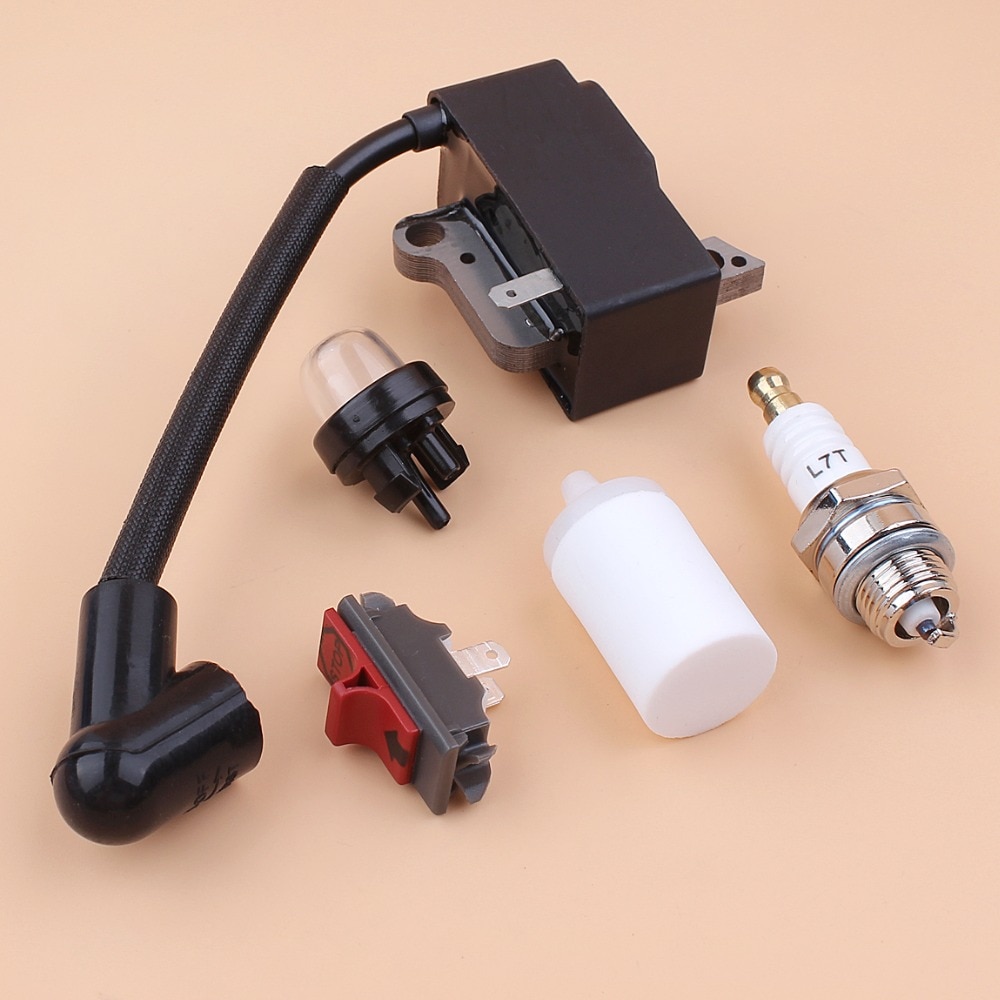 Tändspole på/av strömbrytare tändstift primer bulb kit passar för husqvarna 235r 232r 232l 240rj penselklippare 537038501