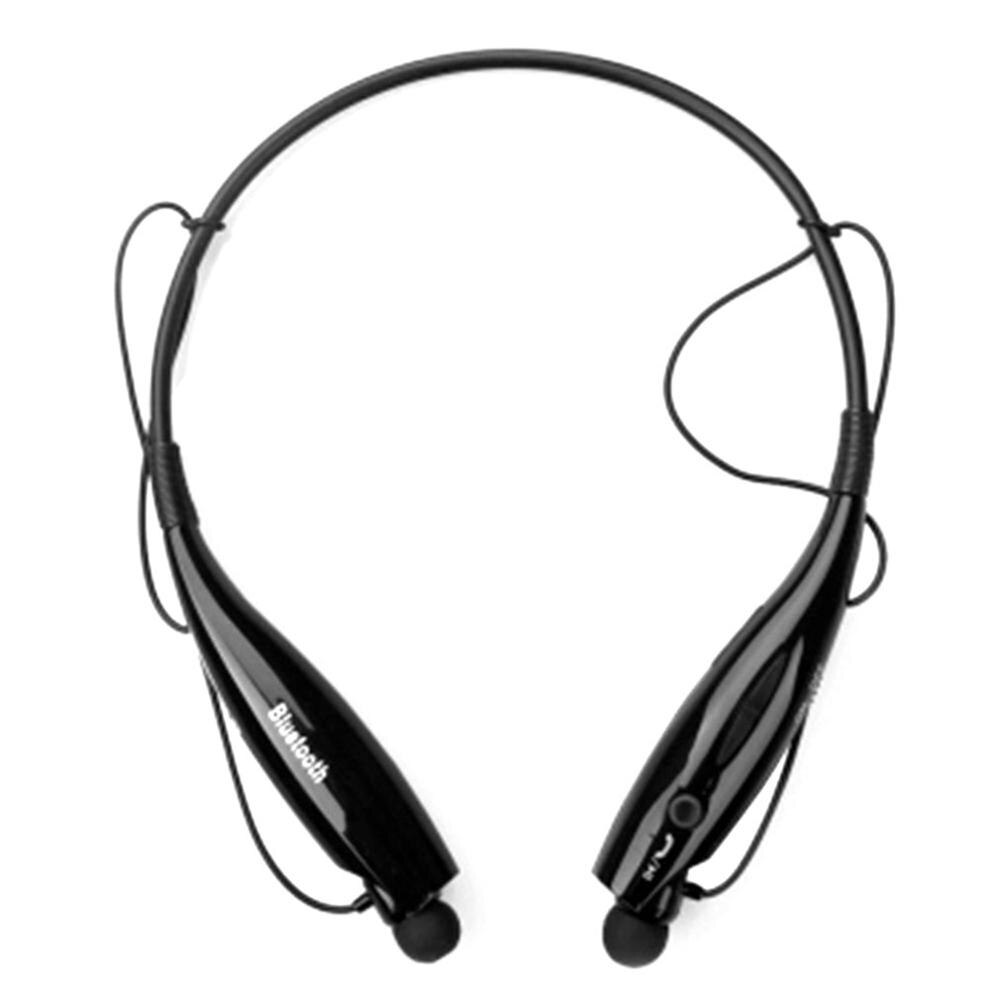 Hv800 bluetooth nekband oordopjes handsfree sport stereo headset in-ear oordopjes voor samsung en iphone: Zwart