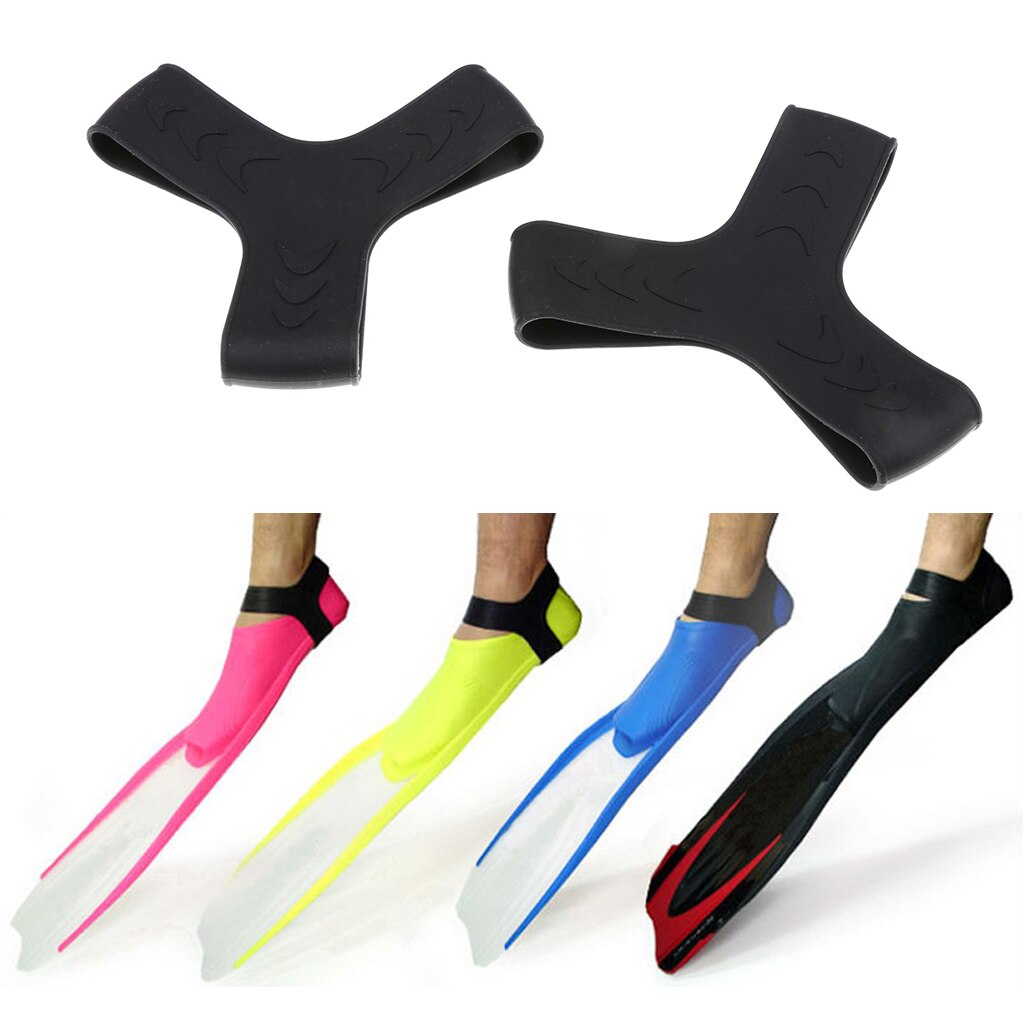 1 paar rubberen vinhouders/grippers voor duiken en snorkelen, y-vormig, zwart