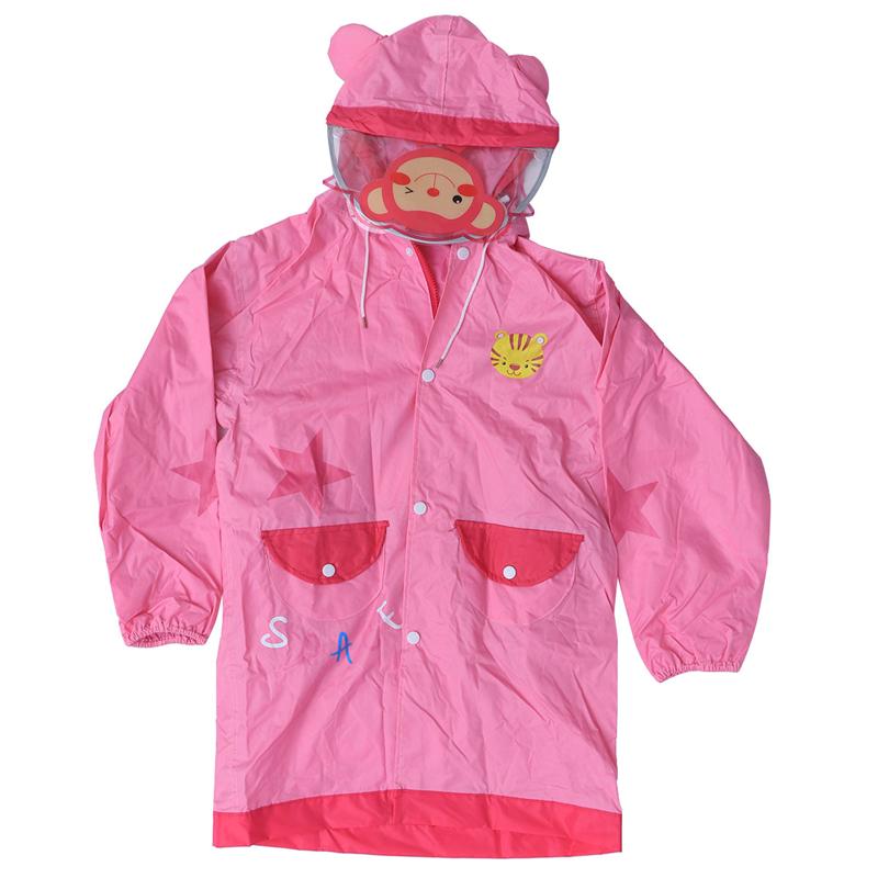 Waterdicht Hooded Regen Poncho Jas Jas Voor Kinderen Met Rugzak Zakken Roze Regenjas Voor Meisjes