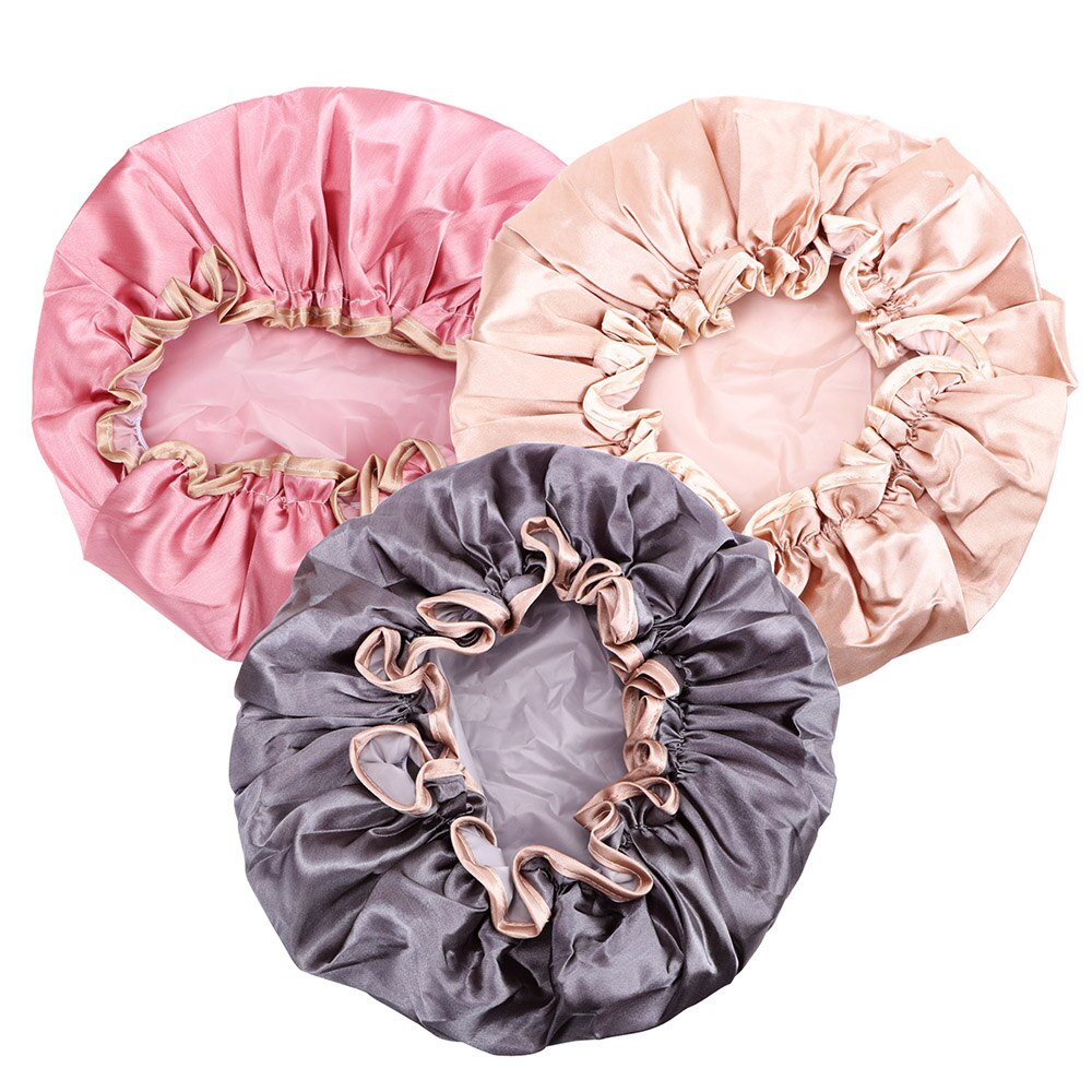 Hilife elastisk badehue vandtæt badehætte dejlige tykke kvinder badehætter badehårbetræk badeværelsesprodukter