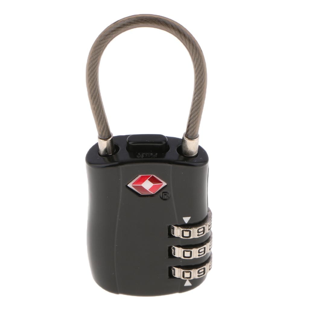 TSA 3 Digit Combination Lock Luggage Suitcase Padlock Reset- TSA002
