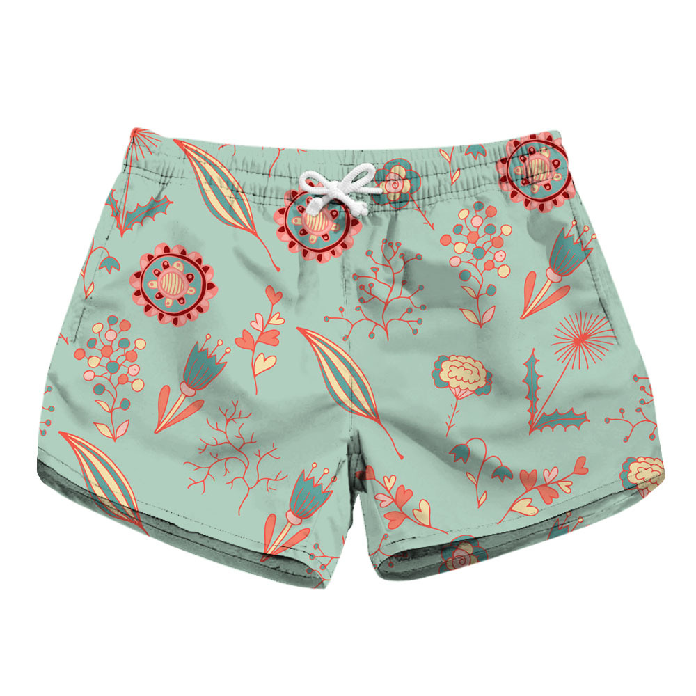 Pantalones cortos de playa para mujer, Shorts deportivos con estampado 3D de flores, de secado rápido, para surfear, nadar, bañadores femeninos de tabla de Surf con bolsillo: TYLbp-H040 / XL