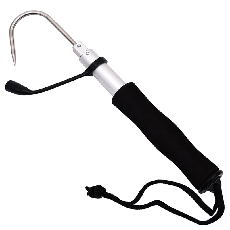 Retractable Fishing Gaff Sharp Hook Fishing Gear Hook Tackle With Soft Handle Fish Lip Grip Handle Grab Carp Outdoor Fish Tool