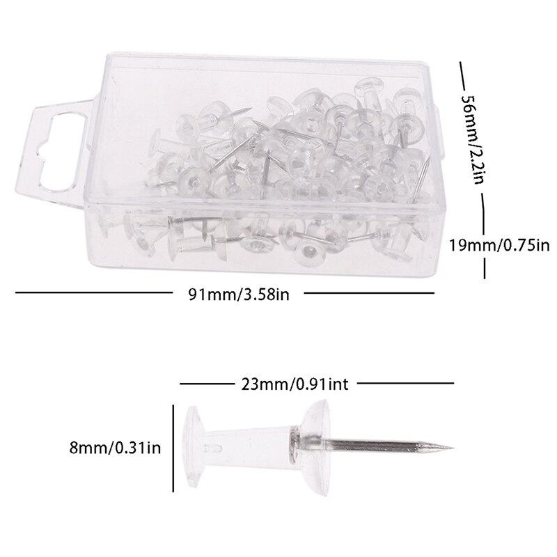 50pcs/set Plastic Transparent Rose Gold Push Pins Thumb Thumbtack Board Pins Drawing Photo Wall Studs Office School Supplies